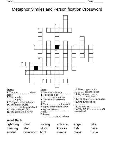 personify represent crossword.